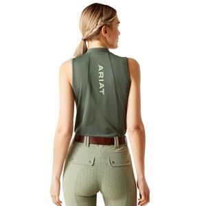 Ariat Duck Green Sleeveless Zip Polo